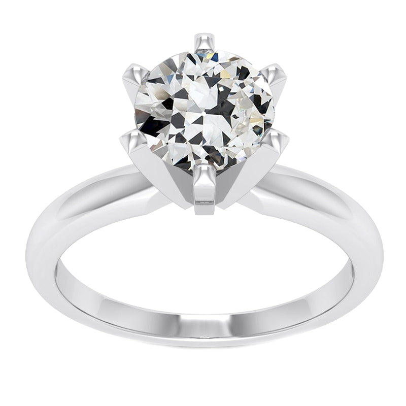Bague Solitaire Or Blanc 14 Carats avec Brillant – vue principale