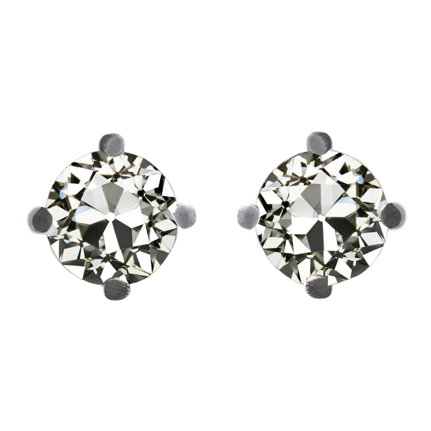 Diamant Boucles d'Oreilles 2,50 carats Or 14K Blanc – vue principale