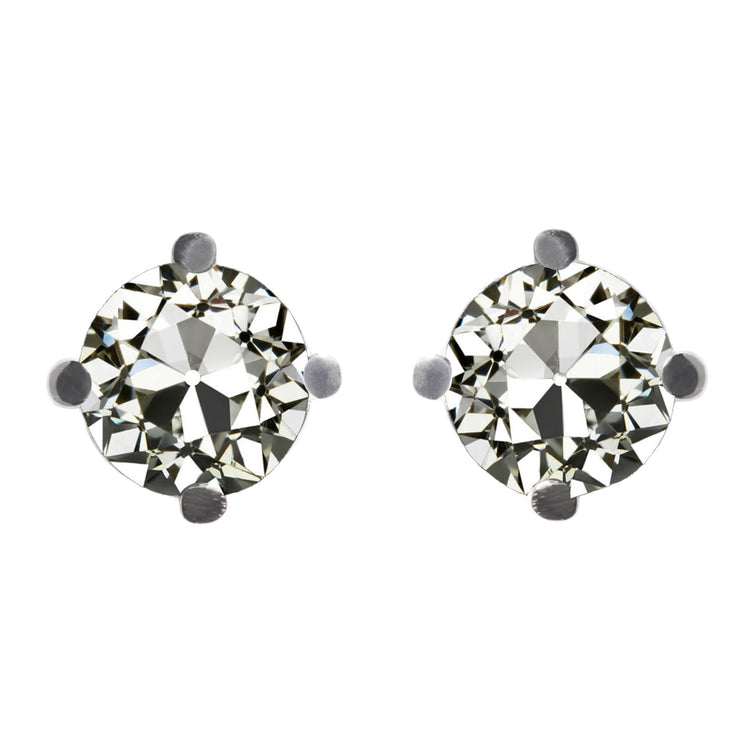 Diamant Boucles d'Oreilles 2,50 carats Or 14K Blanc – vue principale