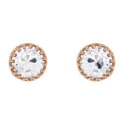 Or Rose 14 Carats Diamant Boucles d'Oreilles – 4-carats Taille