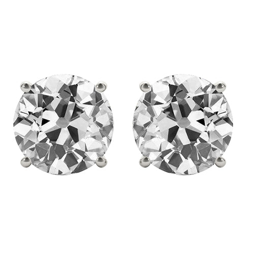 Puces d'Oreilles Or 14K Blanc avec Brillant – vue principale