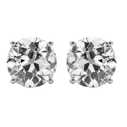 Puces d'Oreilles Or 14K Blanc avec Brillant – 5 carats