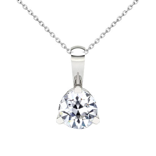 Taille Old Mine Diamant bague en Or Blanc 14 Carats – vue principale