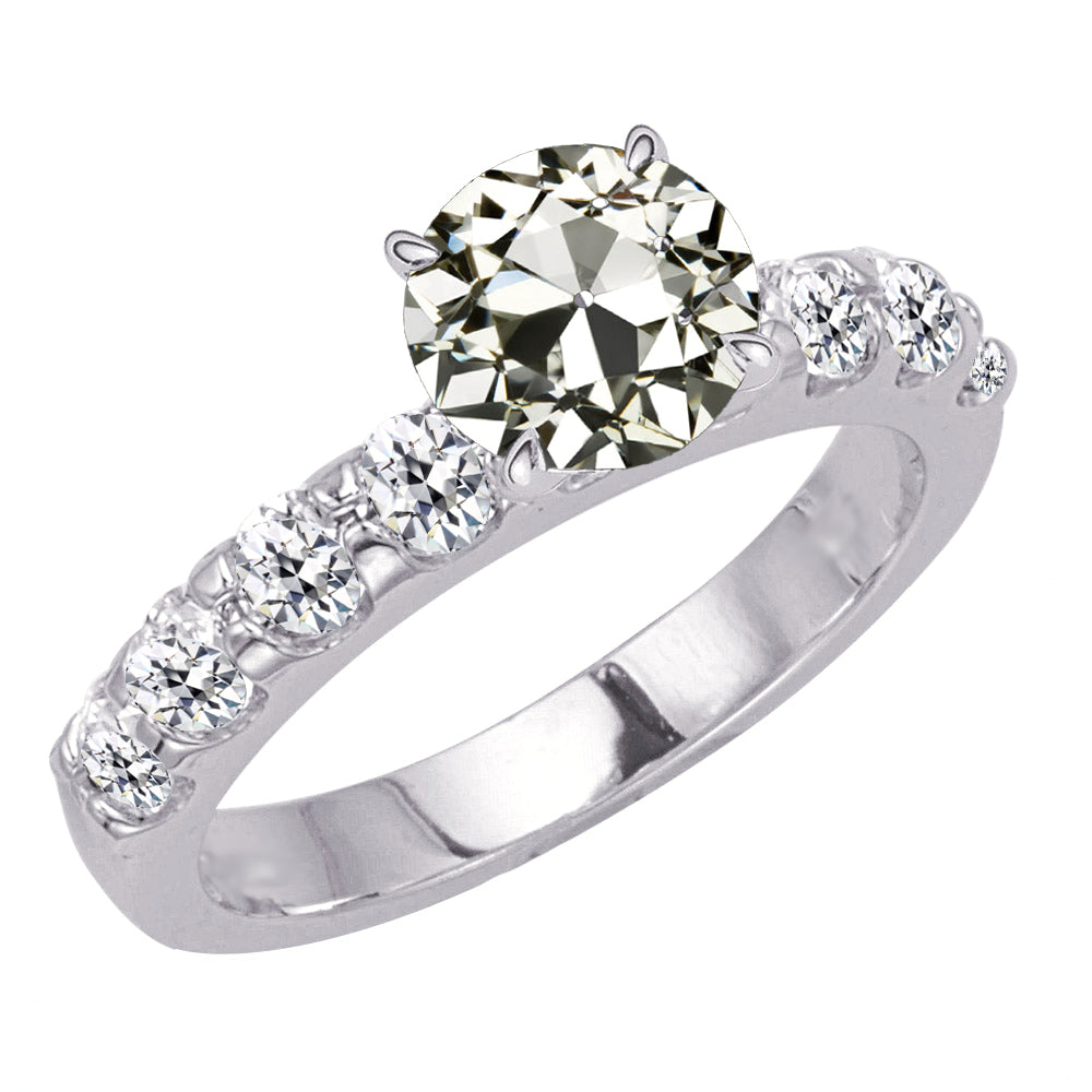 Élégant Brillant Bague Solitaire avec Accents 4,50 carats – vue principale