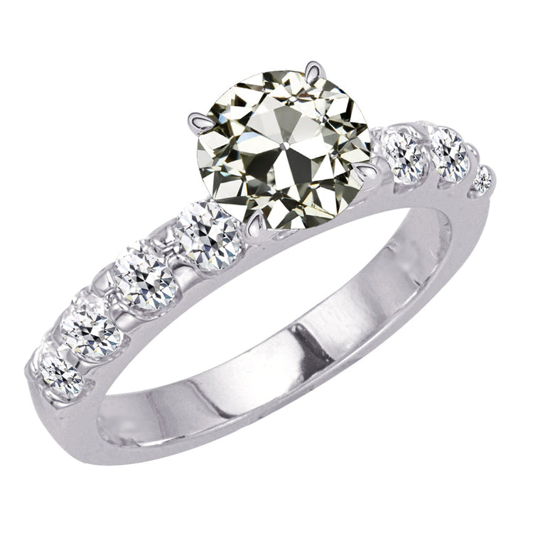 Élégant Brillant Bague Solitaire avec Accents 4,50 carats – vue principale