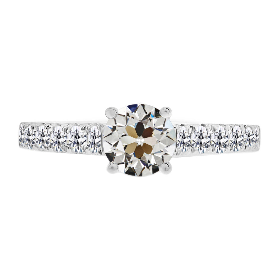 Diamant Bague Solitaire avec Accents – vue principale