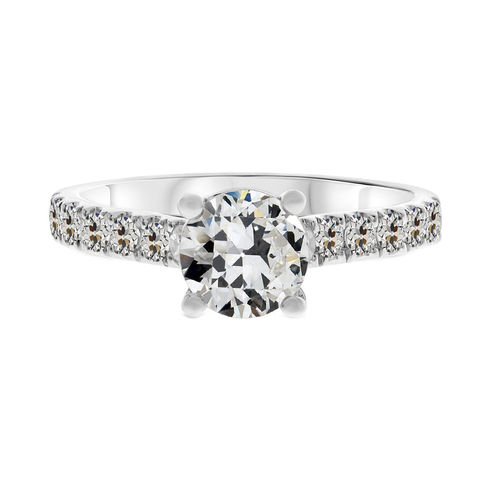 Diamant Fin Solitaire avec Pierres Latérales – vue principale