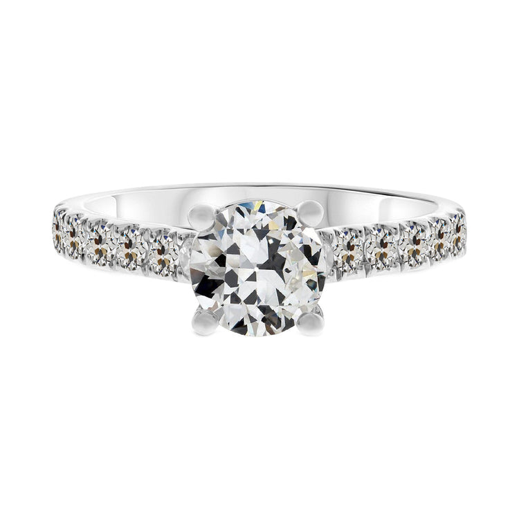 Diamant Fin Solitaire avec Pierres Latérales – vue principale