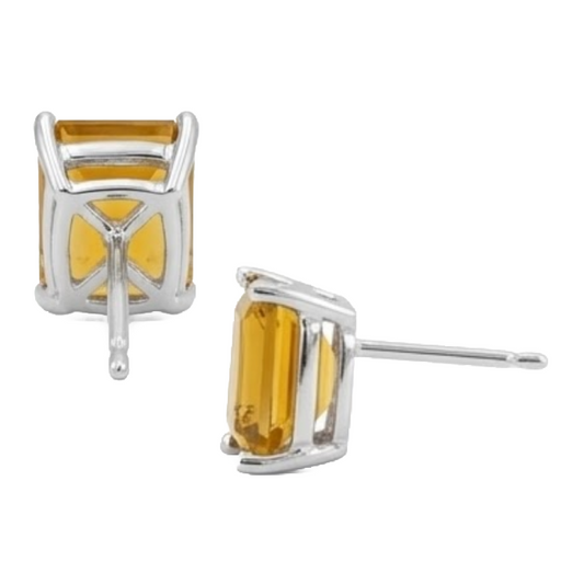 Gemstone Earring Or Blanc 14 Carats avec Citrine – vue de face