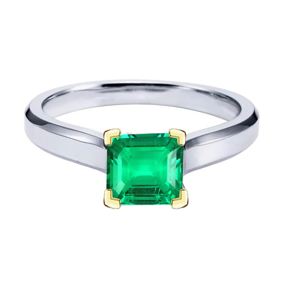 Émeraude Bague avec Gemme – vue principale