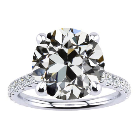Brillant Solitaire avec Pierres Latérales 4,50 carats Or Blanc 14 Carats – vue principale