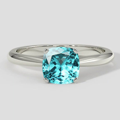 Solitaire en tourmaline paraïba coussin vibrante de 1,25 ct