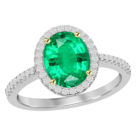 Premium Émeraude Fine Bague Pierre Précieuse 2 carats – vue principale