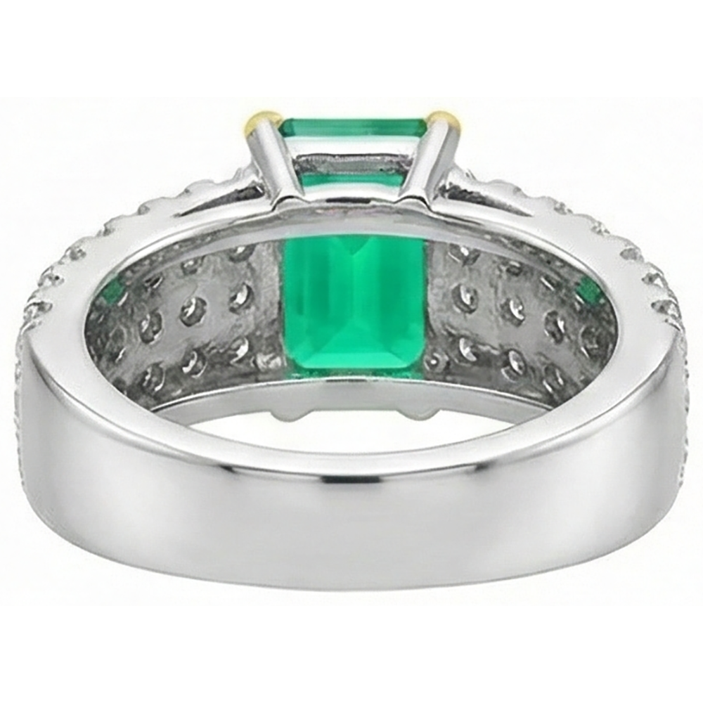 Émeraude Colombienne Bague Pierre Précieuse – vue arrière