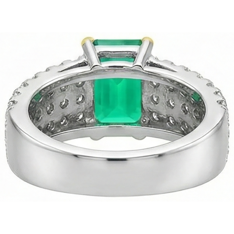 Émeraude Colombienne Bague Pierre Précieuse – vue arrière