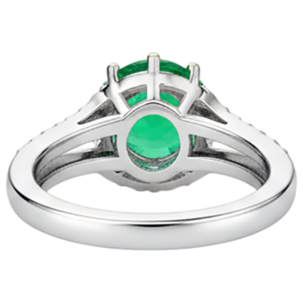 Émeraude Bague avec Gemme – vue arrière