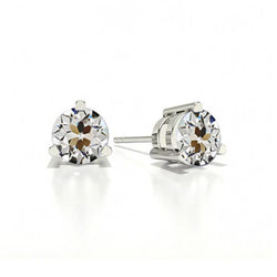 Puces d'Oreilles Or Blanc 14 Carats avec Diamant – 2 carats