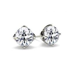 Pendants d'Oreilles Or Blanc 14 Carats – Diamant Taille Old Mine