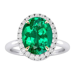 Émeraude Bague Pierre de Couleur – Certifié GIA 3,50 carats Or