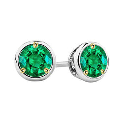 Chatoyant Gemstone Earring avec Émeraude Colombienne GIA
