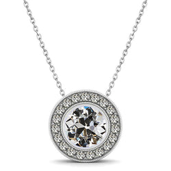 Premium Brillant Pendentif 1,50 carats – Or 14K Blanc