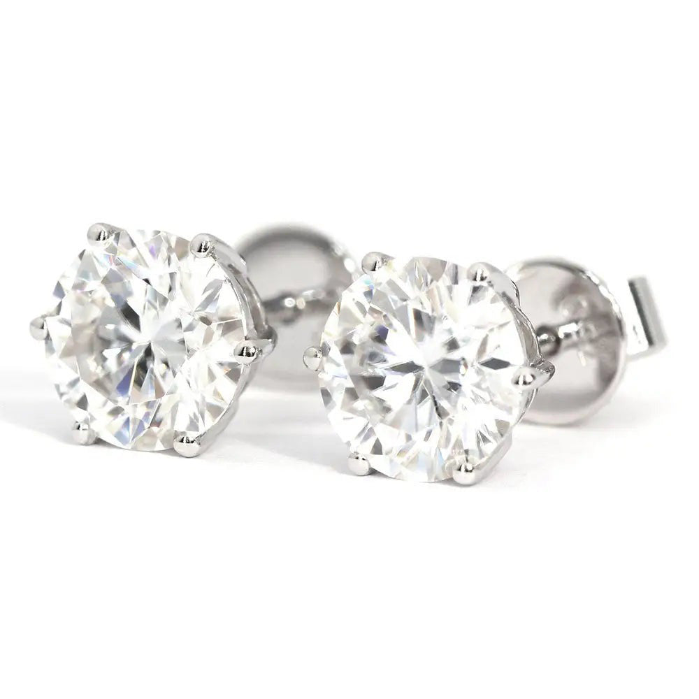 Taille Brillant Diamant bague en Or Blanc 14 Carats – vue de face