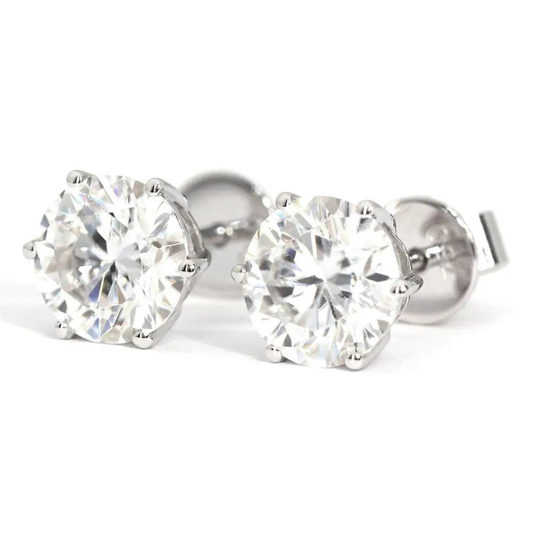 Taille Brillant Diamant bague en Or Blanc 14 Carats – vue de face