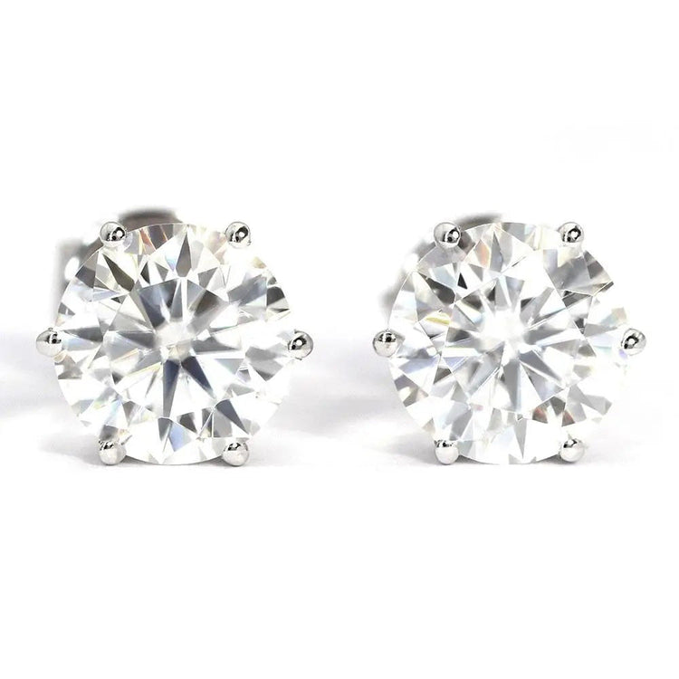 Pendants d'Oreilles Or Blanc 14 Carats avec Diamant – vue de côté
