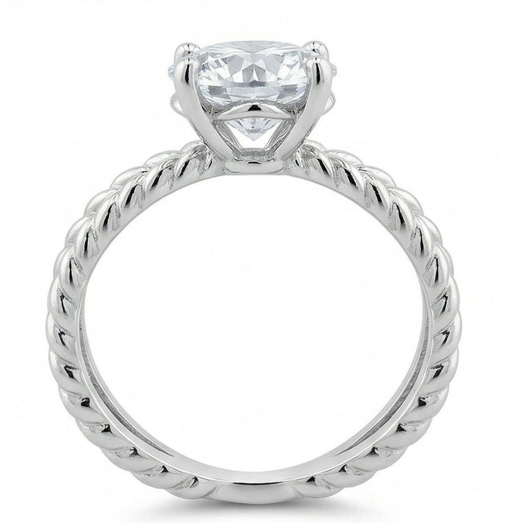 Split Shank Réel Diamond Solitaire 3 Ct Wedding Ring White Gold 14K