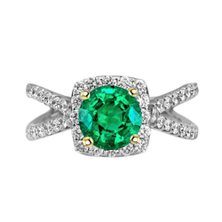 Intemporel Tige Fendue Émeraude Colombienne Bague avec Gemme – 2