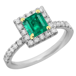 Émeraude Fine Certifié GIA Bague Pierre de Couleur 3 carats en