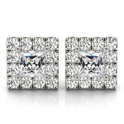 Diamant Fin Puces d'Oreilles 9,50 carats – Or 14K Blanc
