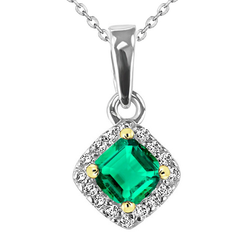 Sur mesure Collier Pendentif Pierre avec Émeraude Fine GIA