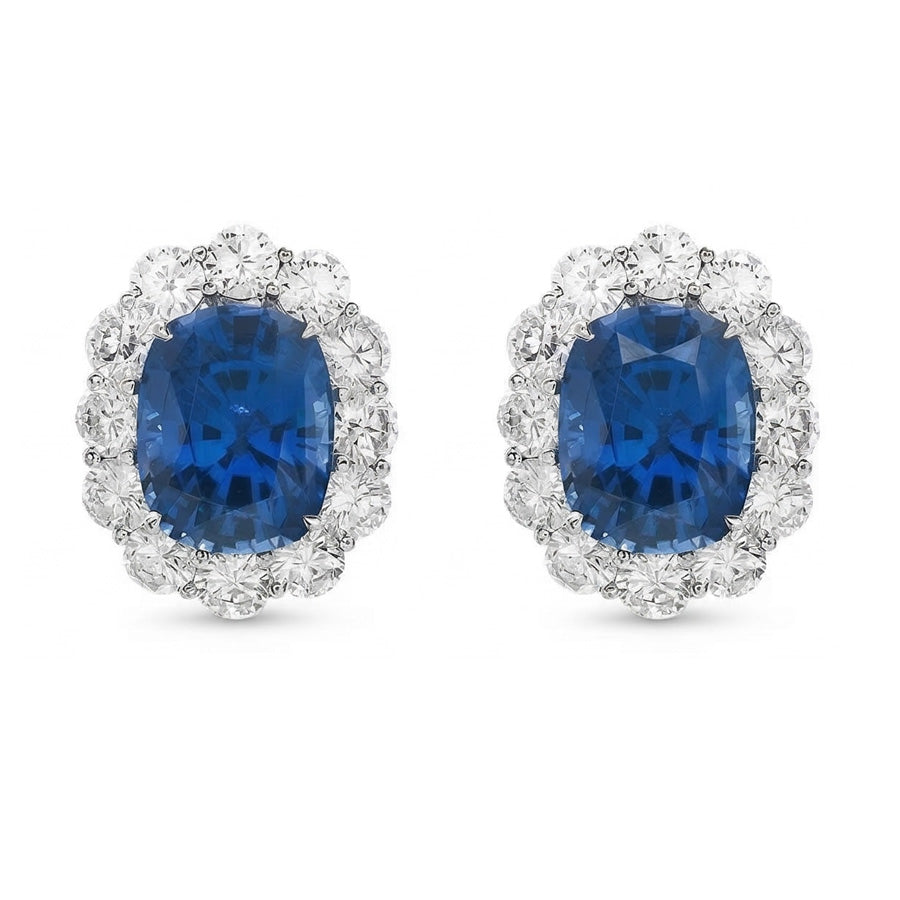 naturel cushion diamant 6.40carats boucle d'oreille détail rapproché