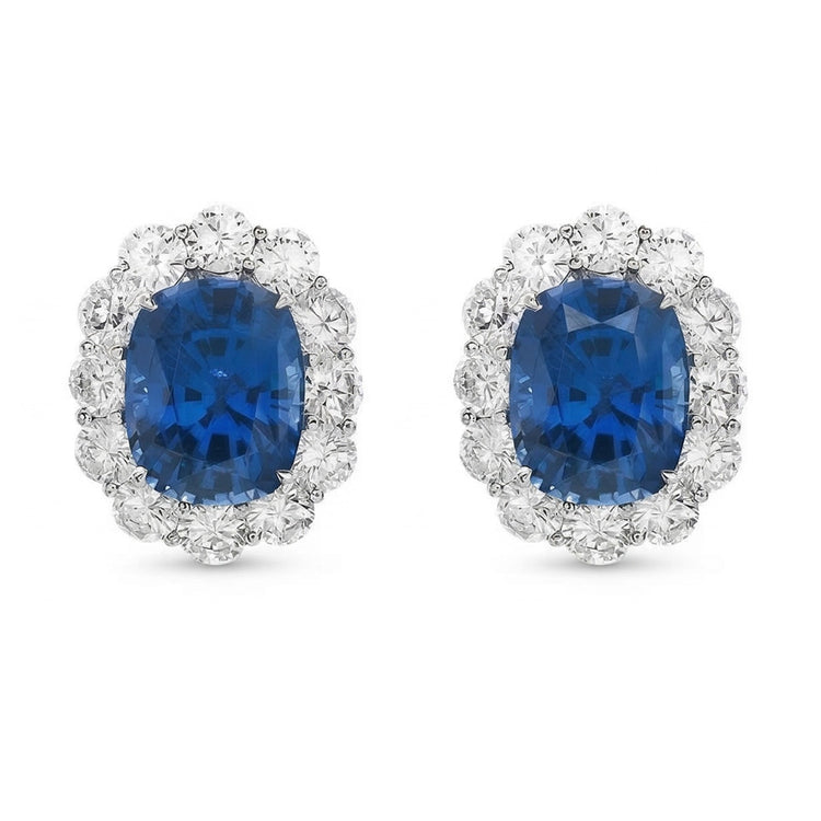 naturel cushion diamant 6.40carats boucle d'oreille détail rapproché