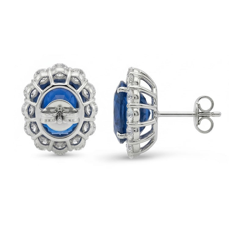 naturel cushion diamant 6.40carats boucle d'oreille vue de dessus