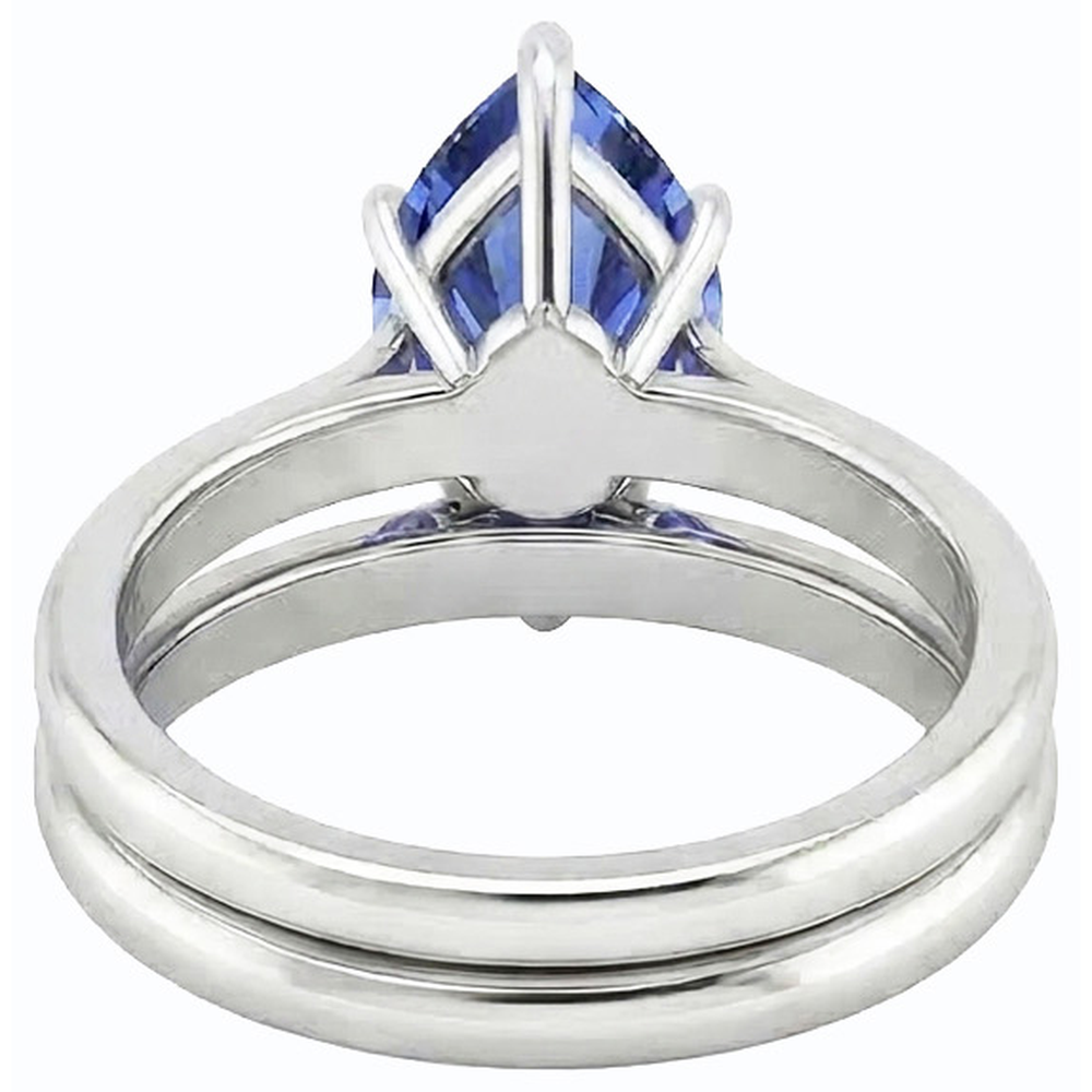 naturel pear saphir 2carats alliance angle de côté