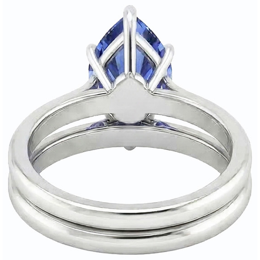 naturel pear saphir 2carats alliance angle de côté