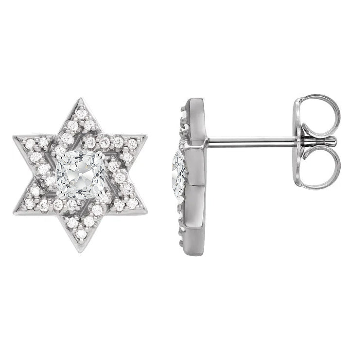 Diamant Boucles d'Oreilles 5,25-carats Or Blanc 14 Carats – vue de face