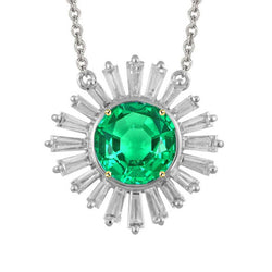 Étoile Collier Pendentif Pierre – Émeraude 3 carats Or 14K