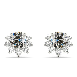 Diamant Pendants d'Oreilles – Or 14K Blanc 1 carats