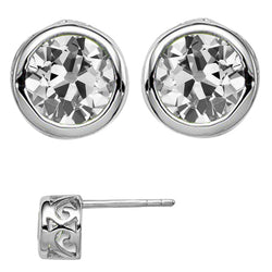 Or 14K Blanc Sertissage Clos Diamant Pendants d'Oreilles 4 carats