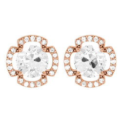 Diamant Boucles d'Oreilles 5,50 carats F/VS1 – Or Rose 14 Carats