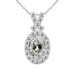 Fait à la main Diamant Fin Pendentif Goutte 2 carats