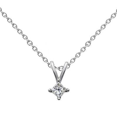 Superbe 1 Carat Solitaire Véritable Diamant Collier Pendentif Or Blanc 14K