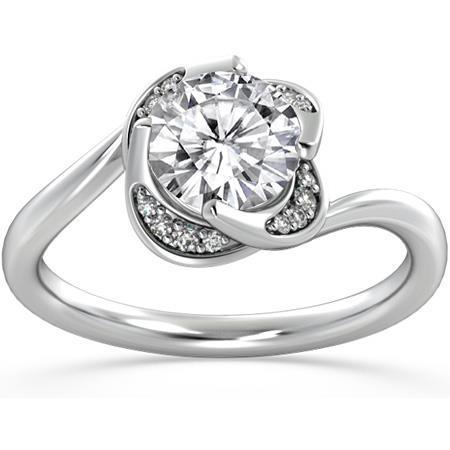 Superbe Bague De Fiançailles En Réel Diamant Rond De 2.50 Ct. Bijoux A Tige Torsadée