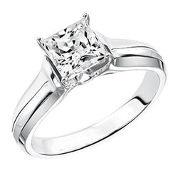 Superbe Bague De Mariage En Réel Diamant Solitaire De 2.25 Ct De Taille Princesse