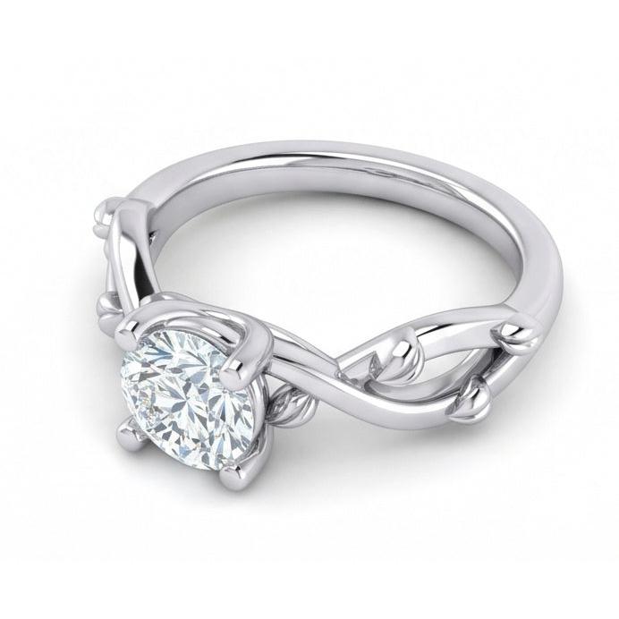 naturel round diamant 1.75carats bague avec accents diamants
