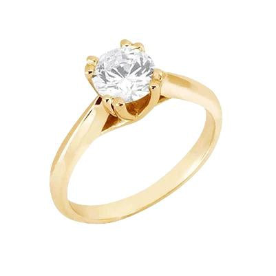 Superbe Bague Solitaire En Réel Diamant Rond De 3 Carats