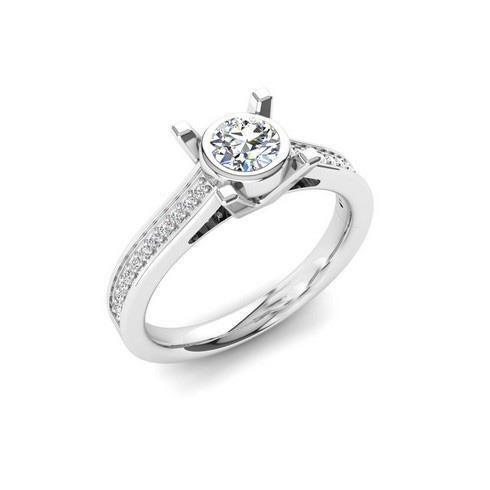 Superbe bague de mariage en Authentique diamant rond taille brillant de 1.90 ct en or blanc